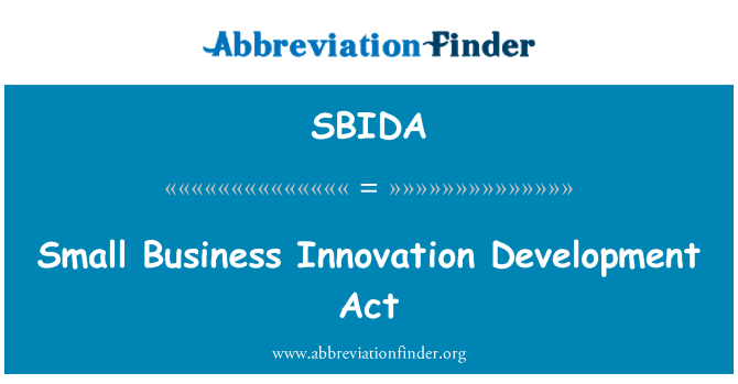 SBIDA: Small Business Act rozwoju innowacji