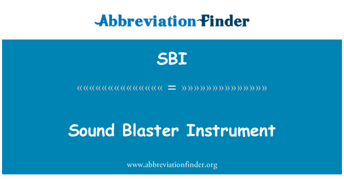 SBI: Sound Blaster instruments