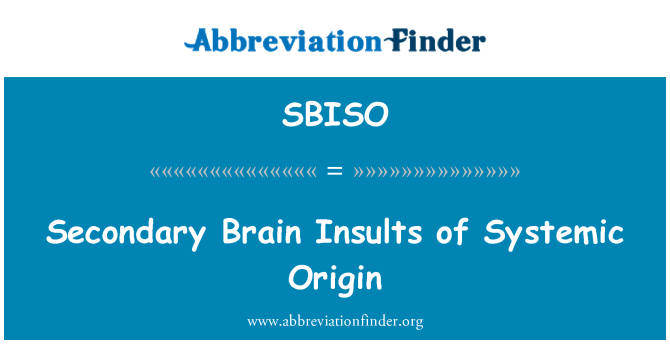 SBISO: Insulti cerebrali secondari di origine sistemica