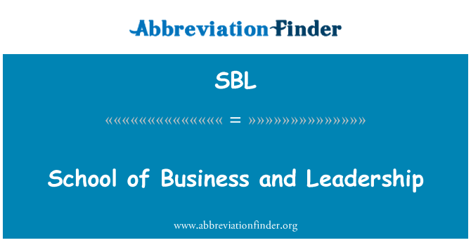 SBL: School of Business and Leadership