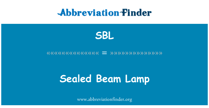 SBL: Lampe faisceau scellé