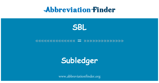 SBL: Subledger