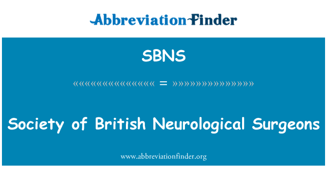 SBNS: Společnost britské neurologické chirurgů