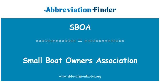 SBOA: Association de propriétaires de petits bateaux