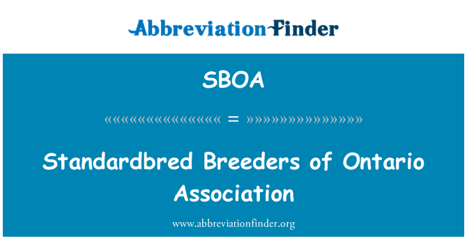 SBOA: Standardbred Breeders of Ontario Association