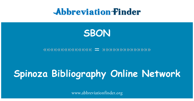 SBON: Spinoza bibliografija Online omrežje