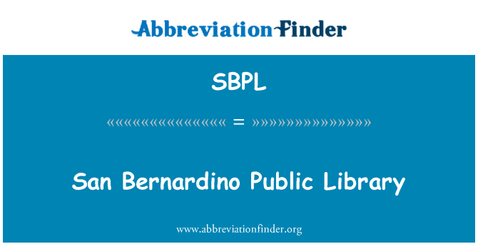 SBPL: San Bernardino bibliyotèk piblik la