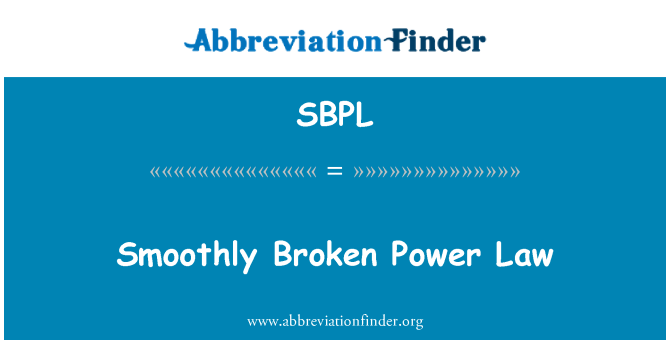 SBPL: 顺利破的幂律