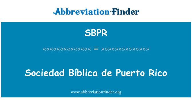 SBPR: Sociedad Bíblica de Puerto Rico