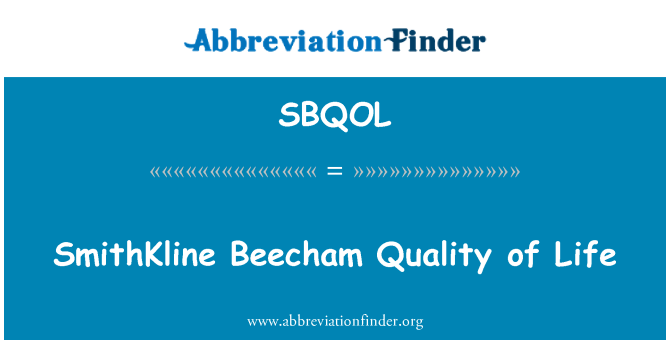 SBQOL: SmithKline Beecham kualitas hidup