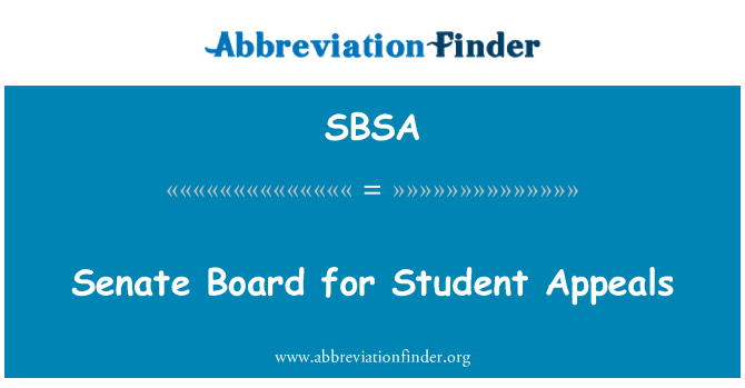 SBSA: 학생 항소에 대 한 상원 위원회