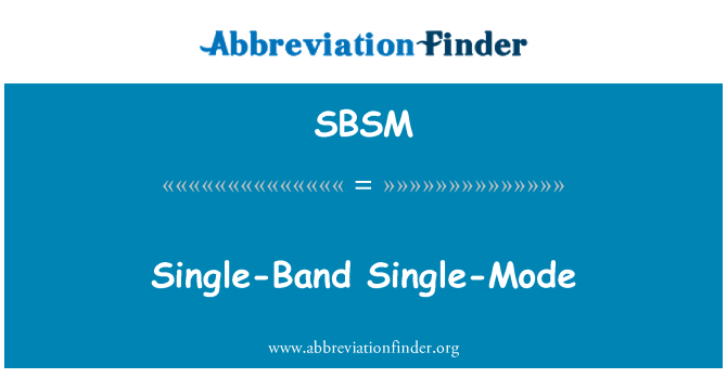 SBSM: Banda única monomodo
