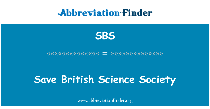 SBS: Opslaan van Britse Science Society