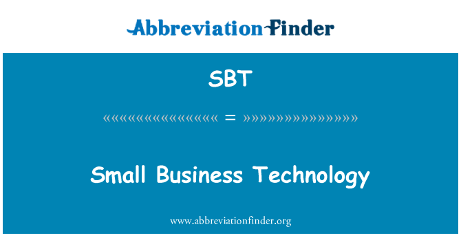 SBT: Small Business Technology