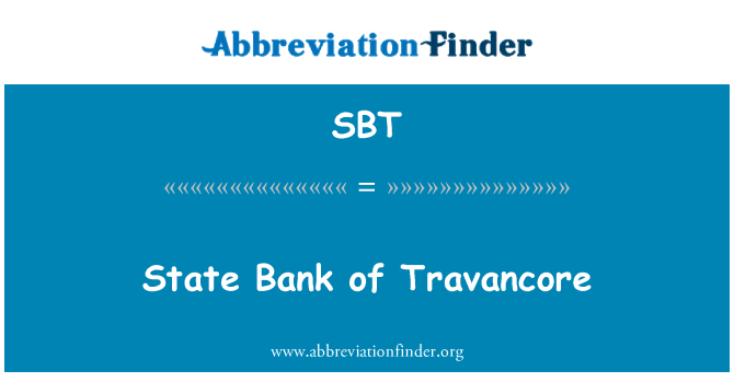 SBT: State Bank of Travancore