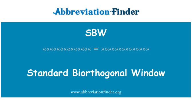 SBW: Стандартен Biorthogonal прозорец