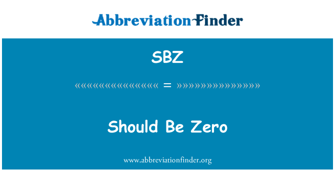 SBZ: Должно быть равно нулю