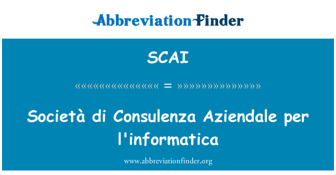 SCAI: Società di Consulenza Aziendale per l'informatica