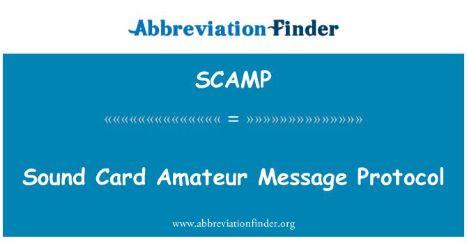 SCAMP: Protocol de amatori mesaj placa de sunet