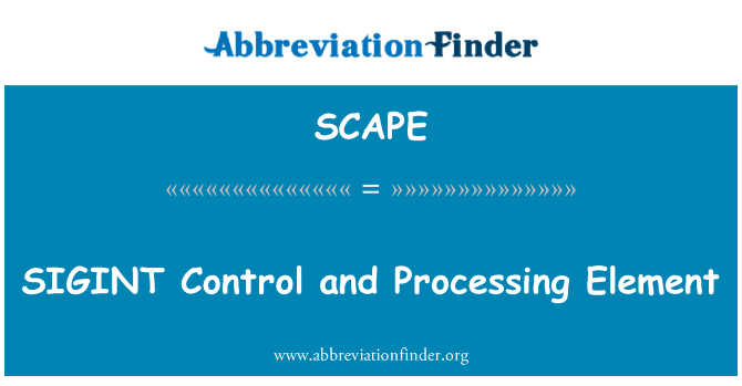 SCAPE: 信號情報控制和處理的元素