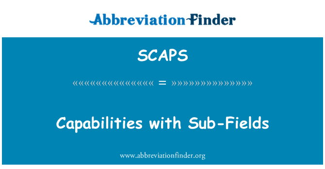 SCAPS: Iespējas, izmantojot Sub-Fields