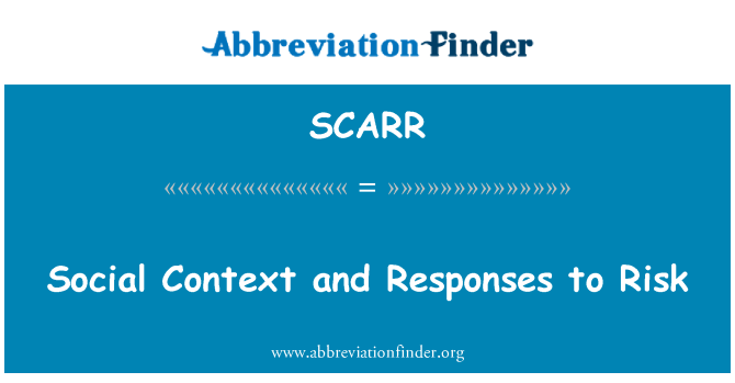 SCARR: Social Context and Responses to Risk