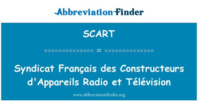 SCART: Syndicat Français des Constructeurs d'Appareils rádio et Télévision