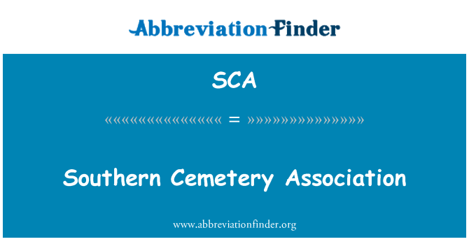SCA: Southern Cemetery Association