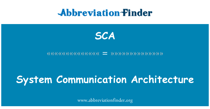 SCA: Architettura del sistema di comunicazione