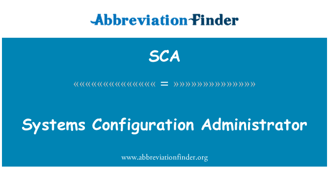 SCA: Süsteemide administraator