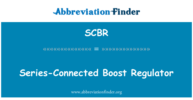 SCBR: Regulátor řady připojovaných Boost