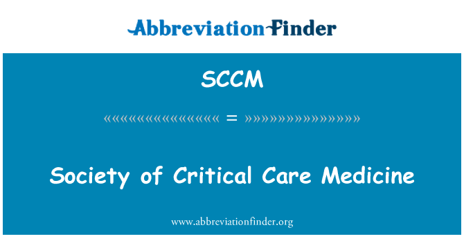 SCCM: Society of Medicine kritično nego