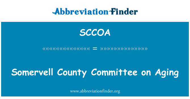 SCCOA: Aging komiteja Somervell County