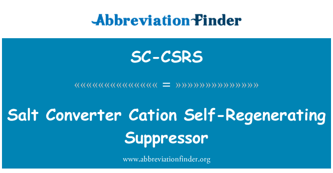 SC-CSRS: 鹽的轉換器陽離子自再生抑制器