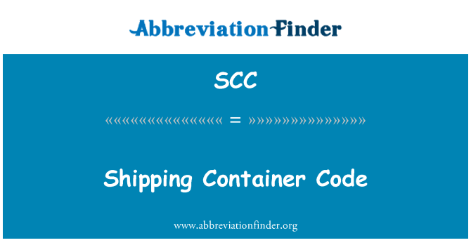 SCC: Shipping Container Code