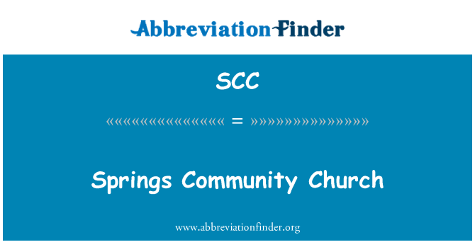 SCC: 스프링스 지역 사회 교회