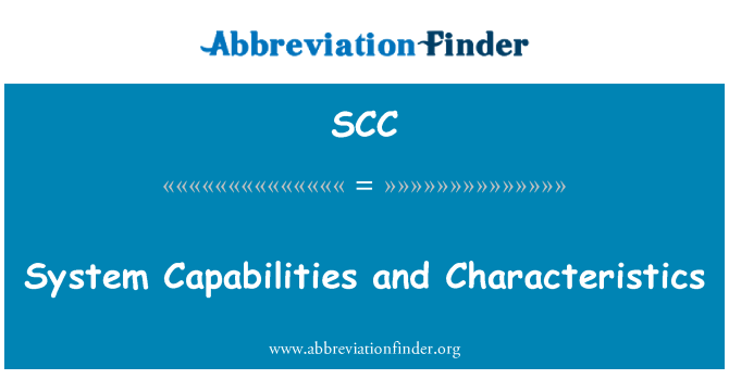 SCC: Sistem zmogljivosti in značilnosti