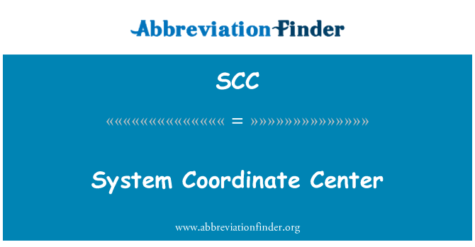 SCC: Systemet koordinaten centrum