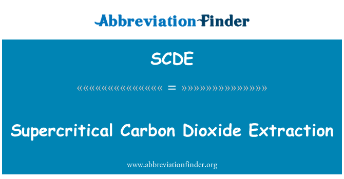 SCDE: 초 임계 이산화탄소 추출
