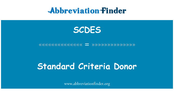 SCDES: Standardna merila darovalca