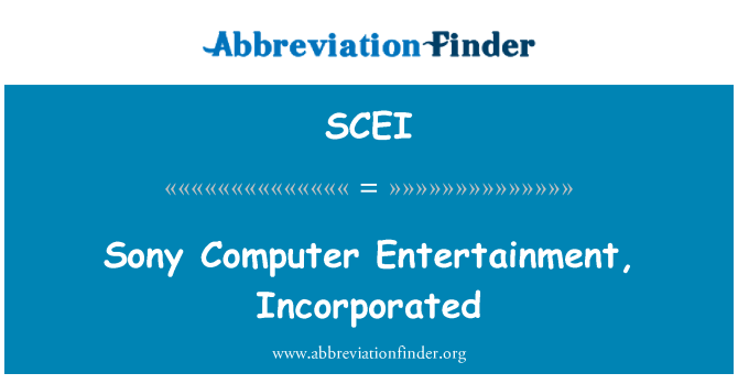 SCEI: Sony Computer Entertainment, dimasukkan
