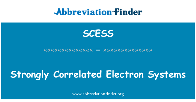 SCESS: Strongly Correlated Electron Systems