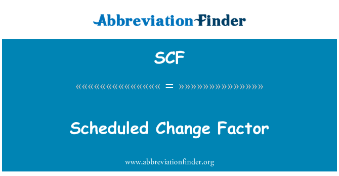 SCF: 計畫的變化因素