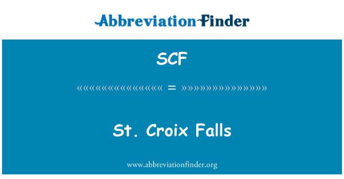 SCF: St. Croix Falls