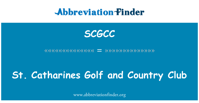 SCGCC: Αγίου Catharines Golf and Country Club