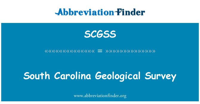 SCGSS: South Carolina Geological Survey