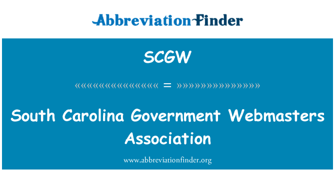 SCGW: South Carolina regering Webmasters Association