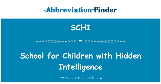 SCHI: Skola för barn med dolda intelligens