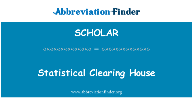 SCHOLAR: Statistik kliring