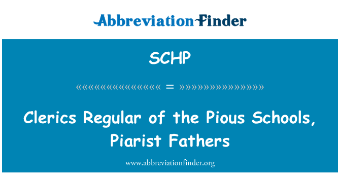 SCHP: Clerics Regular of the Pious Schools, Piarist Fathers